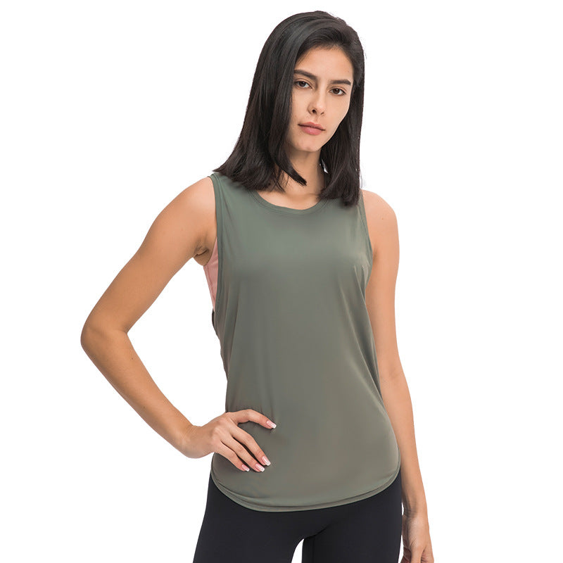 Moisture Wicking Shirts Yoga Vest T-shirt Women's Quick-Drying Breathable and Loose Sleeveless Blouse