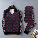 Men's Athletic Tracksuit Spring and Autumn Men's Sports Casual Cardigan Suit Men's Pants Letters