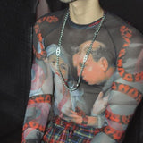Transparent Shirt for Men See-through Tight Sexy and Personalized Top