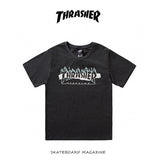 Thrasher T Shirt Flame Thrasher Summer round Neck Loose Print
