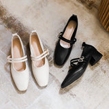 Nude Wide Fit Block Heels Loafers