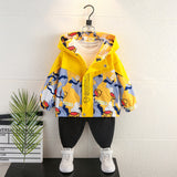 Toddler Boys Jackets Small Yellow Duck Coat Children's Hooded Top