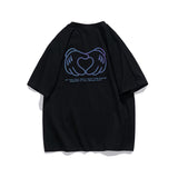 Men's T-shirt Summer Reflective Love Cartoon Short-Sleeved T-shirt Men Loose Casual Half Sleeves