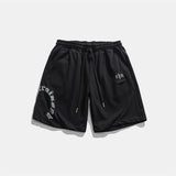 2022 Summer Man Outfits Printed Leather Tag Shorts