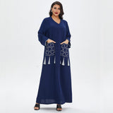 Muslim Women Stylish Kashibo Abaya Muslim Ladies Long Gown Islamic Clothing Jilbab Jalabiya Summer Casual Dress