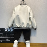 Toddler Boys Jackets Boy's Leather Jacket Coat Spring and Autumn Children