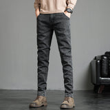J Shaped Jeans Slim Fit Skinny Trendy Autumn Leisure Stretch Men's Long Pants