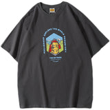 Man Summer T Shirt Printed Drop-Shoulder Sleeve Round Neck