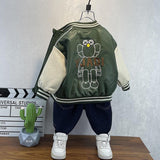 Toddler Boys Jackets Boy's Leather Jacket Jacket Baseball Uniform Children