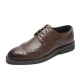 Indo Western Shoes British Fashion Retro Pointed Casual Leather Shoes Brogue Men's Shoes