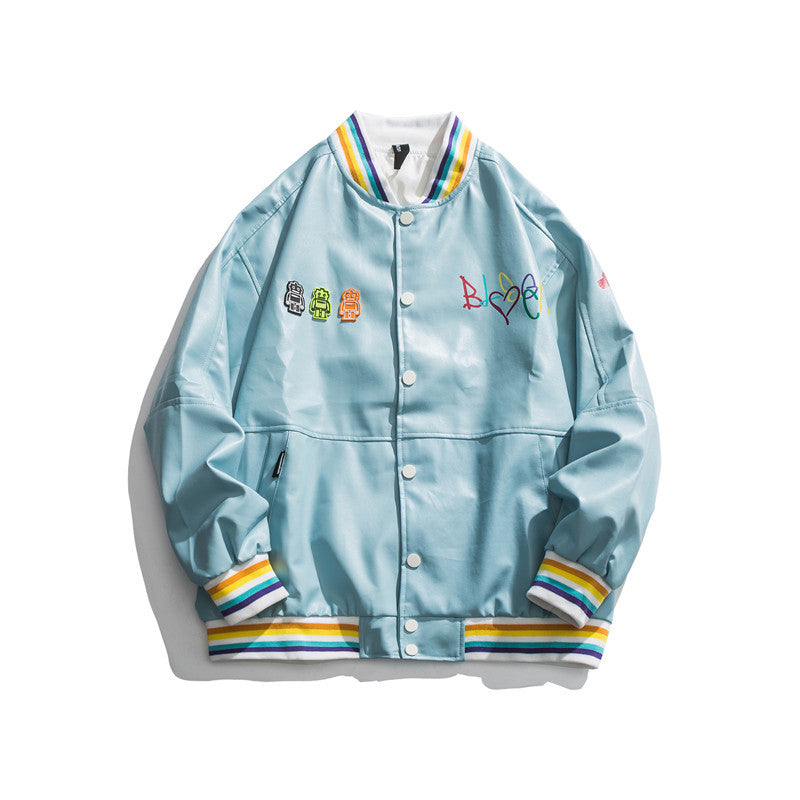 Letterman Jacket Outfit Senior Jackets Varsity Baseball Coat Men 'S Loose Jacket