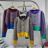 Preppy Aestitic Outfits Winter round Neck Cardigan Sweater