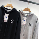 Yankees Autumn Couple Casual Embroidered Hooded Top for Men and Women
