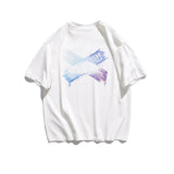 Men's T-shirt Short-Sleeved T-shirt Men's Summer Hip Hop Cool Graffiti Printing Loose Trendy Half-Length Sleeves T