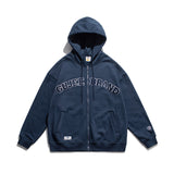 Slogan Graphic Hoodie Flocking Letter Embroidery Thickening Sweater Couple Cardigan Top