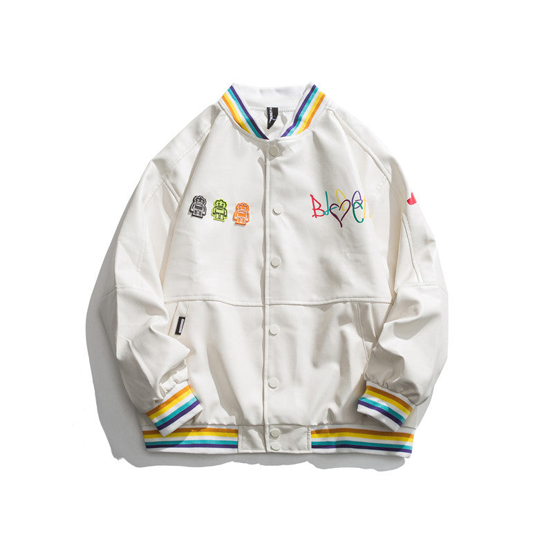 Letterman Jacket Outfit Senior Jackets Varsity Baseball Coat Men 'S Loose Jacket