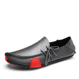 Loafers for Men Loafers Men's Two-Layer Cowhide Lace-up Fashion Shoes
