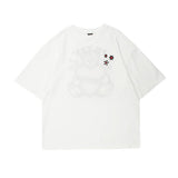 Men's T Shirt Summer Casual Tops Cartoon Bear Printed Short Sleeve T-shirt Men's round Neck Half Sleeve Boyfriend Harajuku Style Trendy Loose