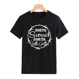 Beth Dutton Outfits Sorta Sweet Sorta Beth Dutton round Neck Casual Short Sleeve Loose plus Size Fashion T-shirt