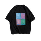 Men's T-shirt Cotton Short-Sleeved T-shirt Men's Loose Crew Neck Personality Printed Trendy Half-Sleeve