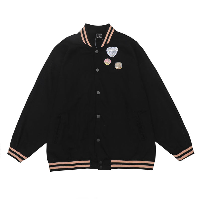 Letterman Jacket Outfit Senior Jackets Varsity Baseball Coat Men's Loose Jacket