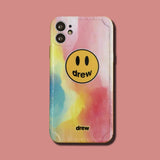 justin b drew phone case Drew Smiley Face Apple 11 Phone Case iPhone 12 Pro Max Straight Edge Frosted Xs XR