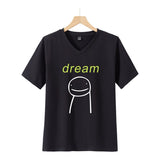 Dreamwastaken Novelty Hoodies Dream Merch Shirt 2D Printing Fashion V-neck Short Sleeved T-shirt ''Summer
