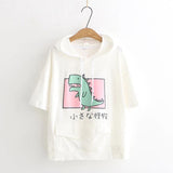 Dinosaur Sweats Dinosaur Contrast Color University Style Sweatshirt Short Sleeve