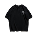 Men's T-shirt Summer Loose Street round Neck Short Sleeve Half Sleeve T-shirt Letter Print Tee Men