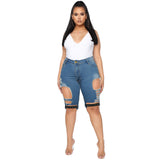 Women Plus Size Jeans Fashion Ripped Jean
