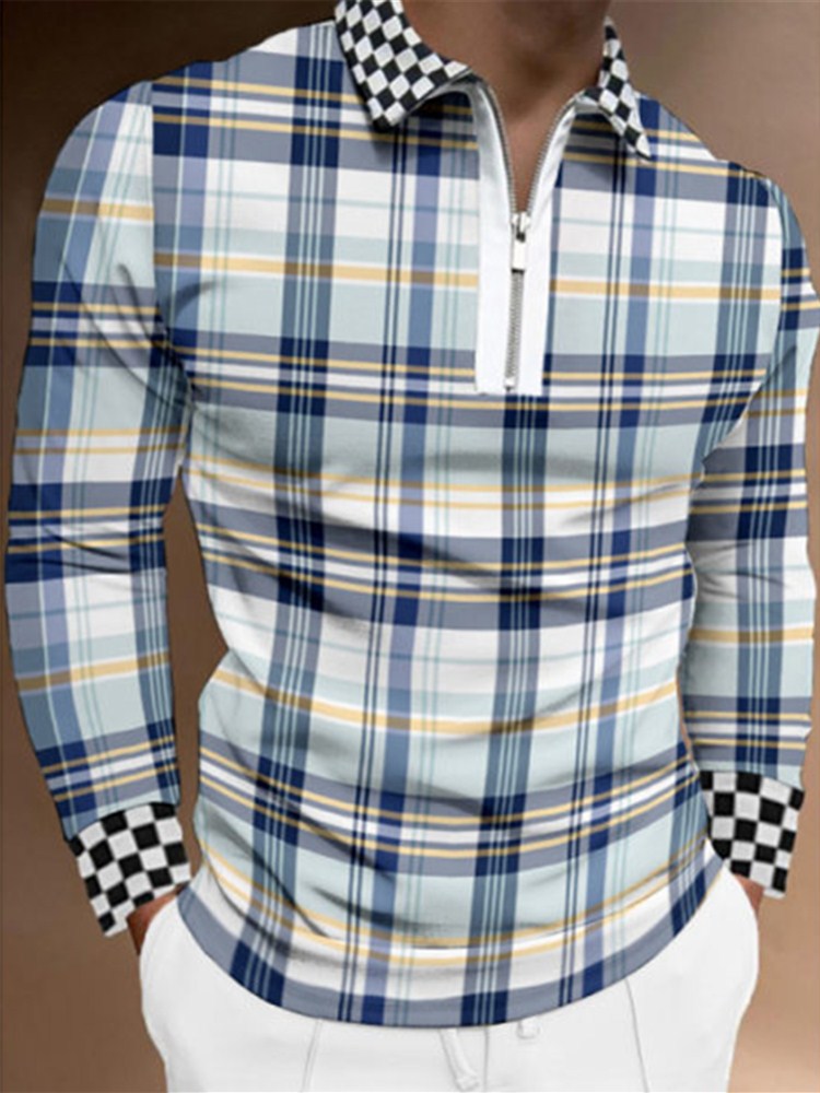 Polo Shirts Fall Men's Long Sleeve T-shirt Slim Polo Shirt