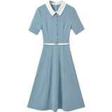 Work Dresses for Teachers Business Wear Dress Summer Short Sleeve