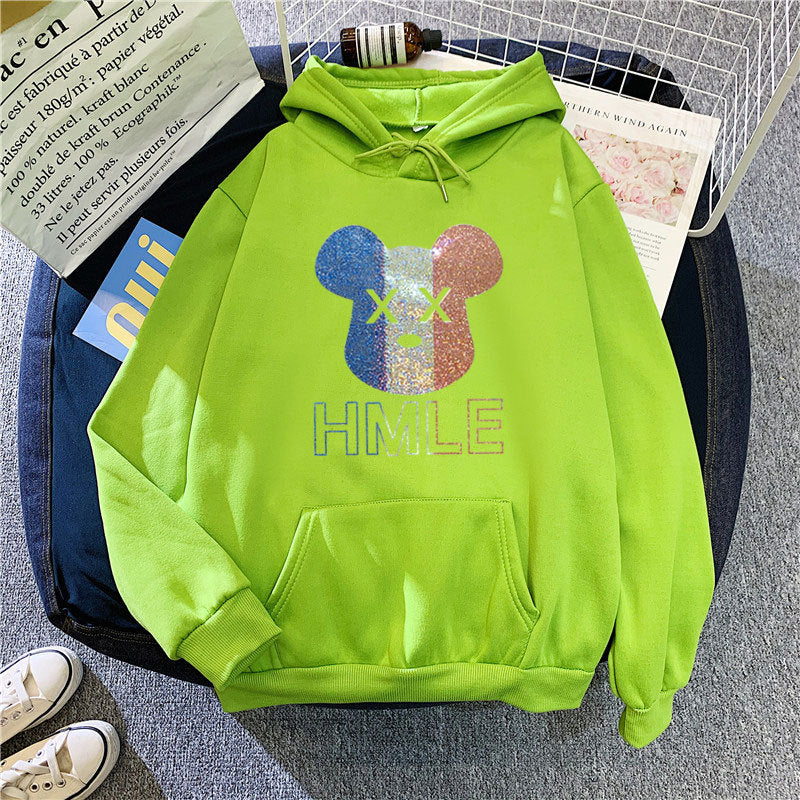 Slogan Graphic Hoodie Velvet Padded Hooded Sweatshirt Women's Coat