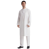 Mens Thobes Button round Neck Robe Set