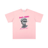 Rock Star T Shirt Washed Printed High Street T-shirt Short Sleeve Loose Cotton