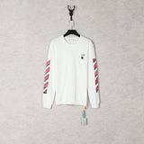 Off White Long Sleeve Round Neck Sweater Autumn And Winter Pattern Crew Neck Pullover Sweatshirt Pieces