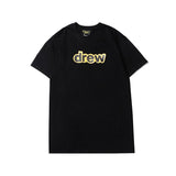 Justin Bieber Drew House Smiley round Neck Male and Female Couples Wear Letter Printed High Street Short Sleeve Tshirt