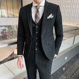 Seersucker Suit Men's Three-Piece Suit