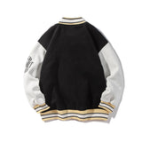 Letterman Jacket Outfit Senior Jackets Varsity Baseball Coat Retro Alphabet Jacket Men's Loose Casual