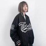 Varsity Baseball Jacket for Women Spring and Autumn Loose Casual Fashionable Jacket Coat Long Sleeve Baseball Uniform