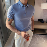Men Polo Shirts Short Sleeve Lapel T-shirt