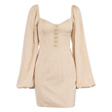 Women Summer Dresses Mini Dress Women's Sexy Fashion Solid Color Lantern Short Skirt Women's Dress