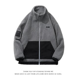Men's Autumn Winter Coat Stand Collar Color Matching Cotton-Padded Coat
