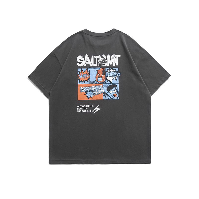 Men T Shirt Summer Casual Tops Men's Clothes Summer Wear Vintage Men's round Neck Short Sleeve Casual Loose Cartoon Printed T-shirt