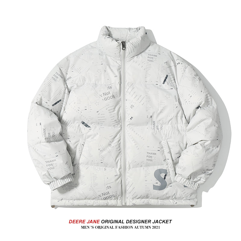 Men Coat Velvet down Jacket Men's Winter Loose Padded Coat