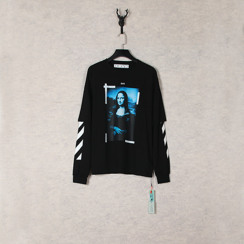 Off White Sweatshirts Long Sleeve round Neck Neck Sweater Autumn and Winter Pattern Series round Neck Pullover Long Sleeve