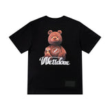 We11done T Shirt Teddy Bear Printed Loose Men's and Women's round Neck Short Sleeve Cotton