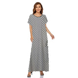 Muslim Women Stylish Kashibo Abaya Muslim Ladies Long Gown Islamic Clothing Jilbab Jalabiya Short Sleeve Round Neck Printed Summer Fashion Long Skirt