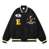 Letterman Jacket Outfit Senior Jackets Varsity Baseball Coat Baseball Uniform Loose Lapel Flight Jacket Coat