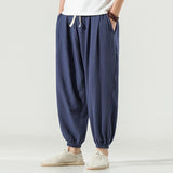 Linen Pants Straight Leg Pants Drawstring Lightweight Elastic Beach Pants Spring Loose Casual Pants Fashion Men's Pants